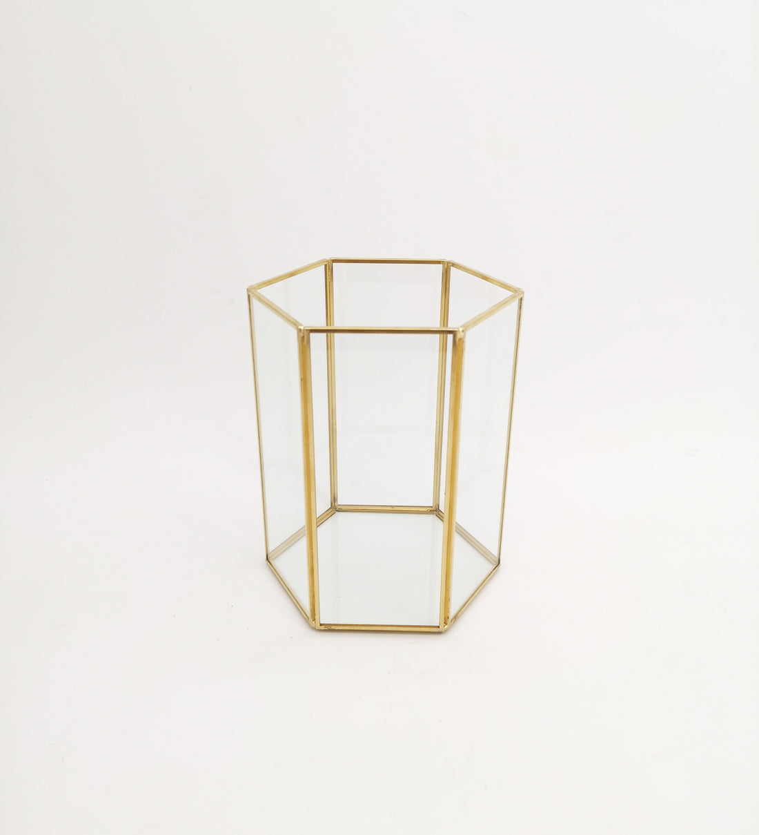Boîte Vimin Cylindre Géométrique Verre Métal H 17,5 Cm L 12,5 Cm L 12,5 Cm