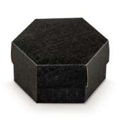 Boîte hexagonale Scotton avec séparateur 110 x 60 mm noire, 10 pièces