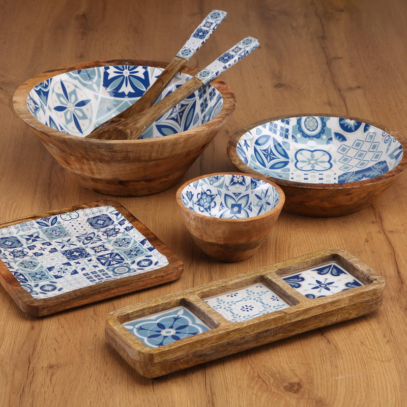 Plat à trois compartiments Azurite