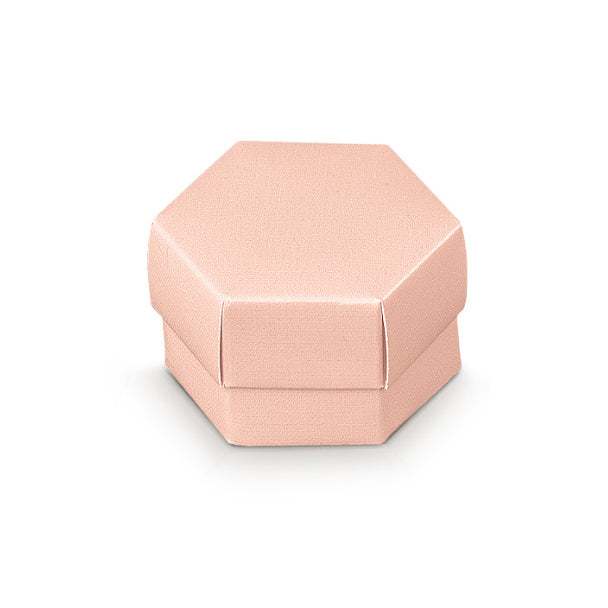 Boîte hexagonale Scotton avec séparateur 60 x 40 mm, lin Ciprino, 10 pièces