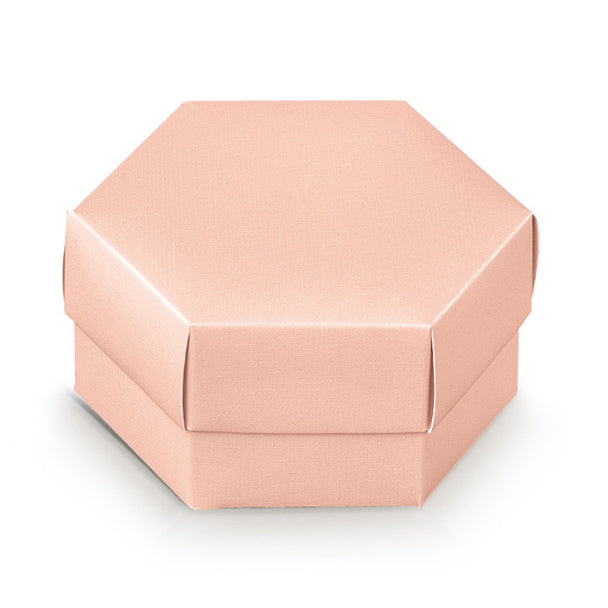 Boîte hexagonale Scotton avec séparateur 110 x 60 mm, lin Ciprino, 10 pièces