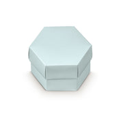 Boîte hexagonale Scotton avec séparateur 60 x 40 mm, lin bleu, 10 pièces