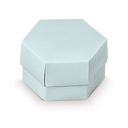Boîte hexagonale Scotton avec séparateur 80 x 55 mm, lin bleu, 10 pièces