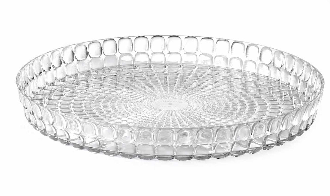 Plateau rond Tiffany GUZZINI D 35,6 cm H 4 cm Transparent