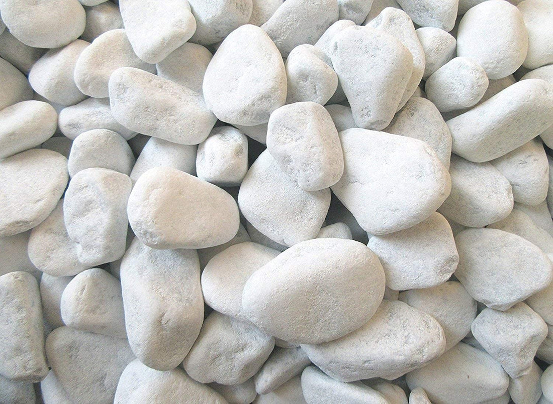 Galets de rouet blancs de Carrare 25/40 mm 20 kg