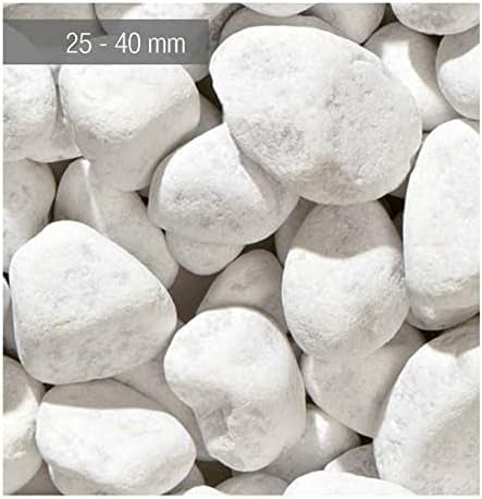Galets de rouet blancs de Carrare 25/40 mm 20 kg