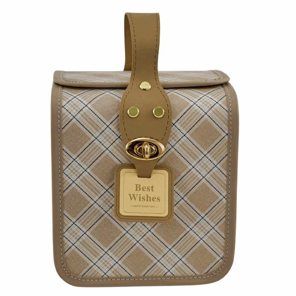 L'Arcolaio Bauletto Quadrato Medio Vintage Brown 16,3x16,3x17,5 cm