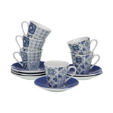 Verse SET 6 TASSES À CAFÉ AZURITA