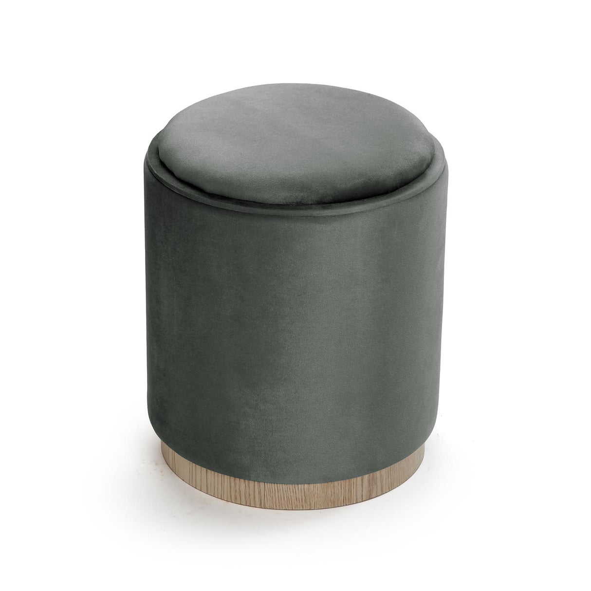 Pouf Verse avec rangement et plateau Velours Gris