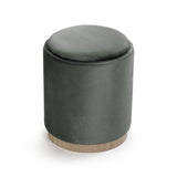 Pouf Verse avec rangement et plateau Velours Gris