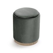 Pouf Verse avec rangement et plateau Velours Gris