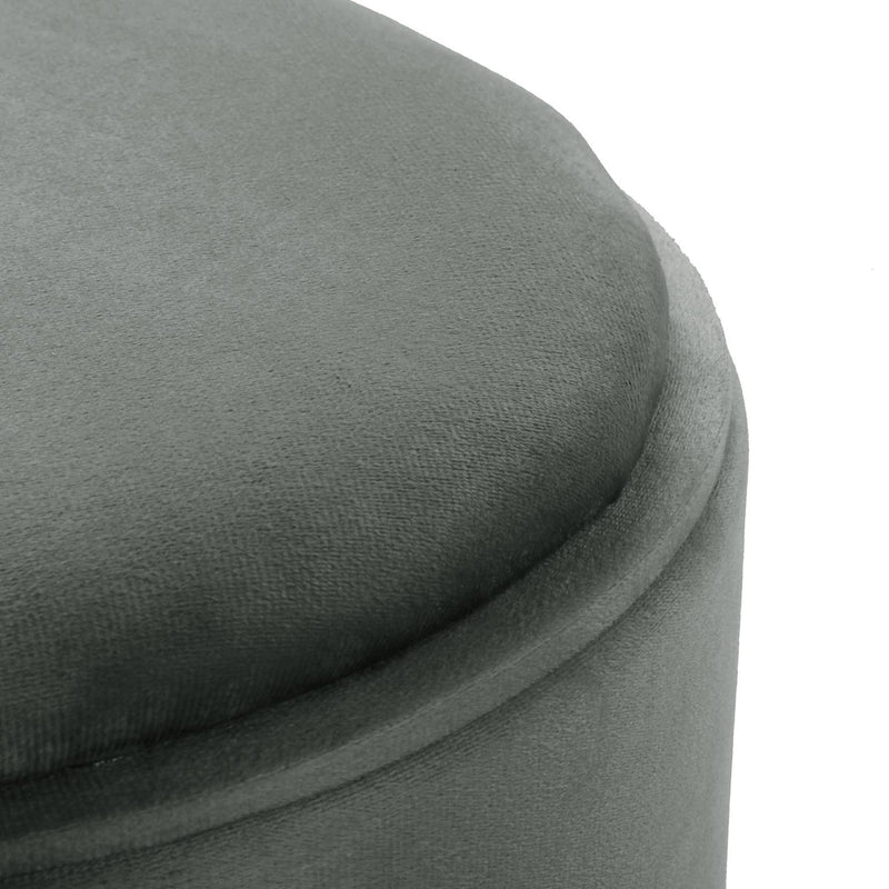 Pouf Verse avec rangement et plateau Velours Gris