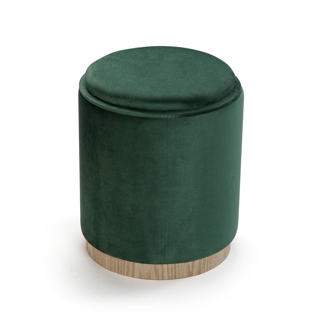 Pouf Versa avec rangement et plateau en velours vert