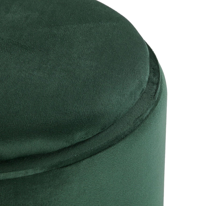 Pouf Versa avec rangement et plateau en velours vert