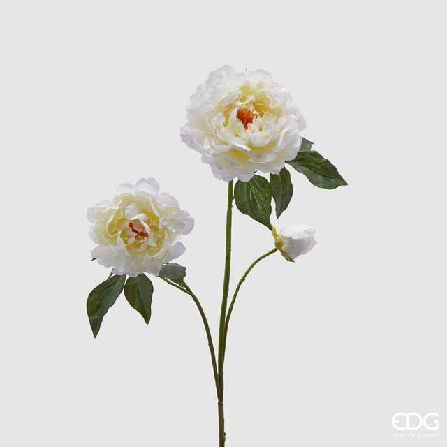 edg enzo de gasperi ramo peonia artificiale con fiori biocciolo e foglie h 85 cm ivory ean 8059824317346