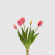 edg enzo de gasperi edg enzo de gasperi bouquet 5 tulipani con foglie artificiali h 40 cm dark pink ean 8059824440419