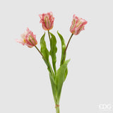 edg enzo de gasperi edg enzo de gasperi bouquet 3 tulipani parrot con foglie artificiali h 51 cm green pink ean 8059824451804