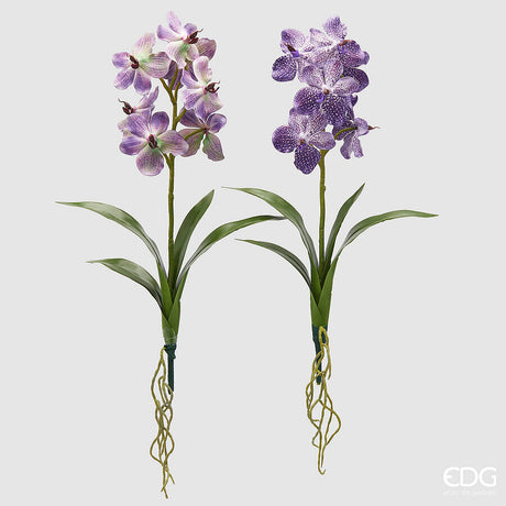 edg enzo de gasperi cespuglio orchidea vanda artificiale con foglio h 70 cm ass violet 1 pz ean 8059824475596