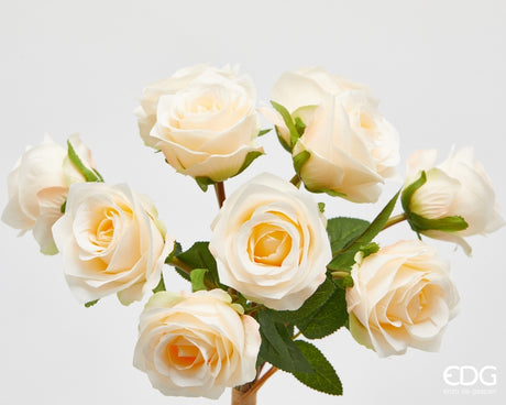 edg enzo de gasperi edg enzo de gasperi mazzo rosa 10 pz con foglie ass h 40 cm bouquet cream 1 pz ean 8059824530929