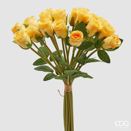 edg enzo de gasperi edg enzo de gasperi mazzo rosa con foglie h 40 cm bouquet 18 fiori yellow ean 8059824531162