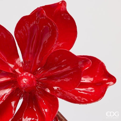 EDG Enzo De Gasperi Magnolia Glossy con Clip Red Ø20 cm – Decorazione di Natale