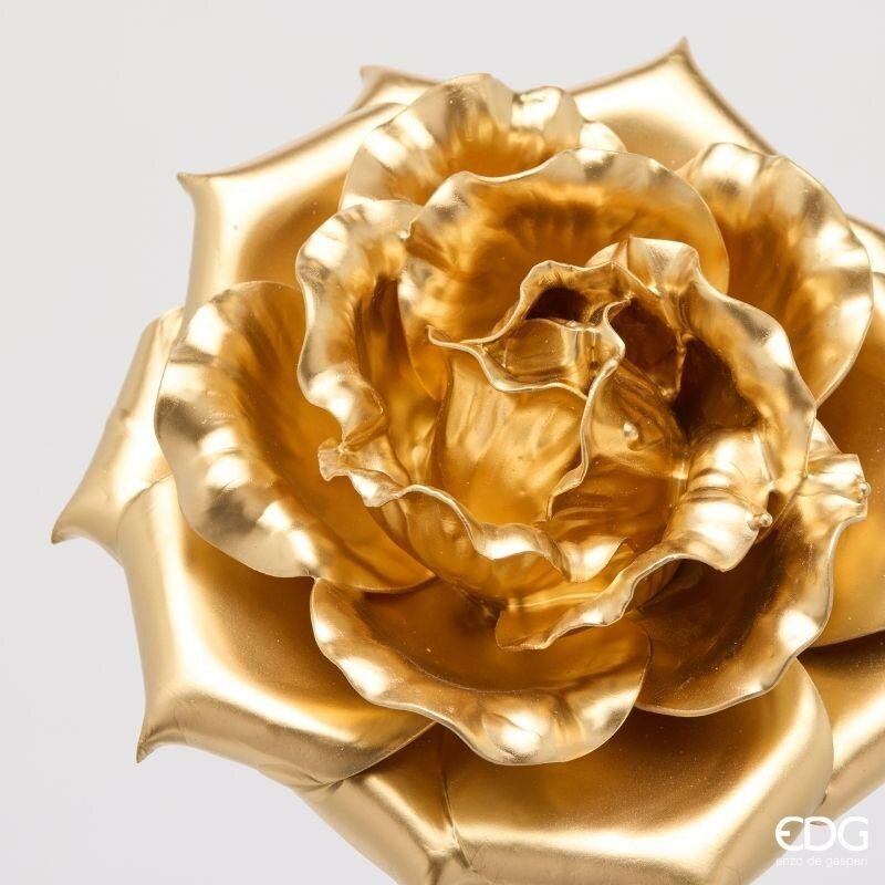 EDG Enzo De Gasperi Rosa Glossy Ramo Gold H60 Ø20 cm – Décor Floral de Noël