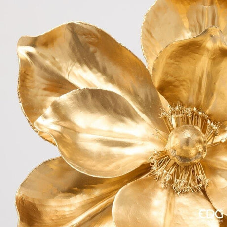 EDG Enzo De Gasperi Magnolia Glossy Ramo Gold H65 Ø25 cm – Décoration Florale de Noël