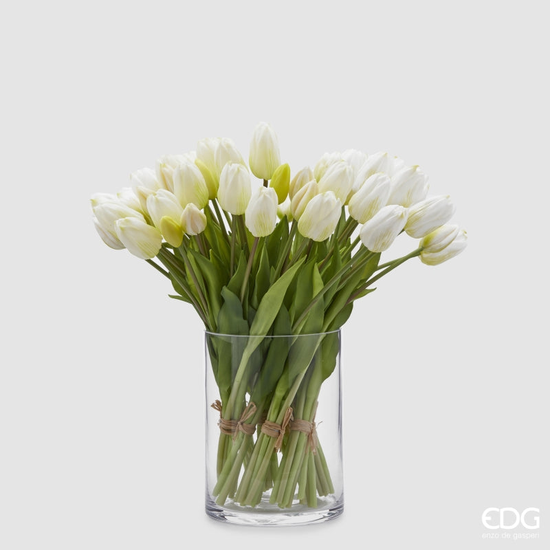 EDG Enzo De Gasperi Bouquet de 5 Tulipes Olis Ass. H 40 cm Ivoire 1 pièce