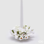 EDG Enzo De Gasperi Bougeoir Couronne Crocus-Mix D 13 Cm Int. 3,5 cm blanc