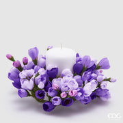 EDG Enzo De Gasperi Bougeoir Couronne Crocus-Mix D 21 Cm Int. 8 cm violet