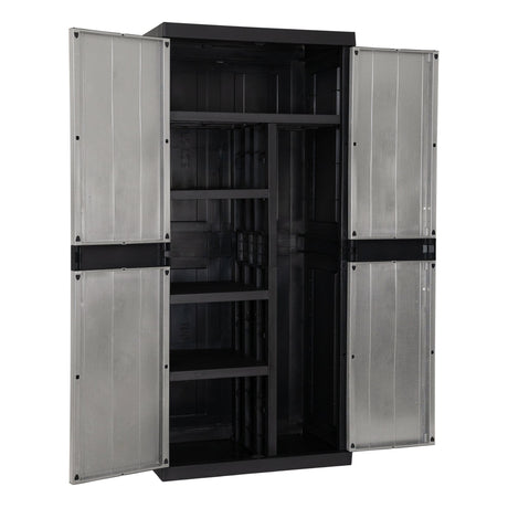 Toomax Armoire 2 Portes Garage Mega Utility Cabinet – Meuble de Rangement avec 4 Étagères Réglables