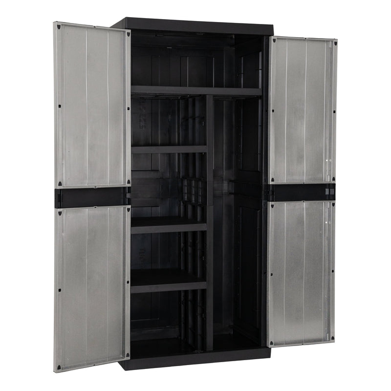 Toomax Armoire 2 Portes Garage Mega Utility Cabinet – Meuble de Rangement avec 4 Étagères Réglables