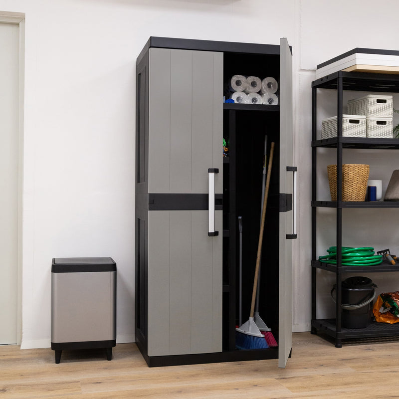 Toomax Armoire 2 Portes Garage Mega Utility Cabinet – Meuble de Rangement avec 4 Étagères Réglables