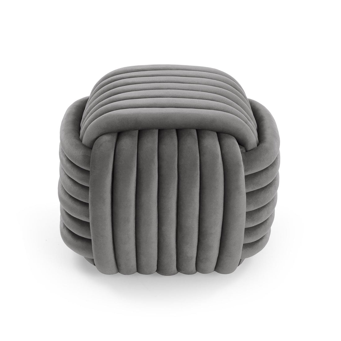 Pouf carré Versa gris clair