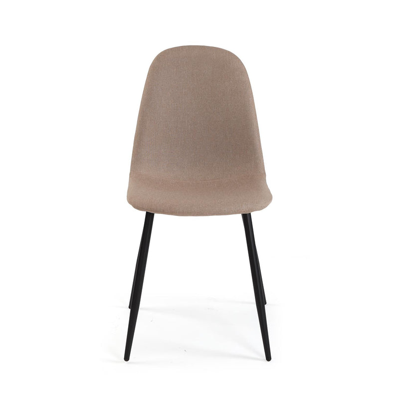 Versa Chaise de Salle à Manger Nora Couleur Camel en Tissu avec Pieds en Métal Noir – Chaise Moderne pour Cuisine et Salon