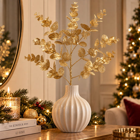 EDG Enzo De Gasperi Ramo Eucalipto Gold H61 cm – Décoration de Noël