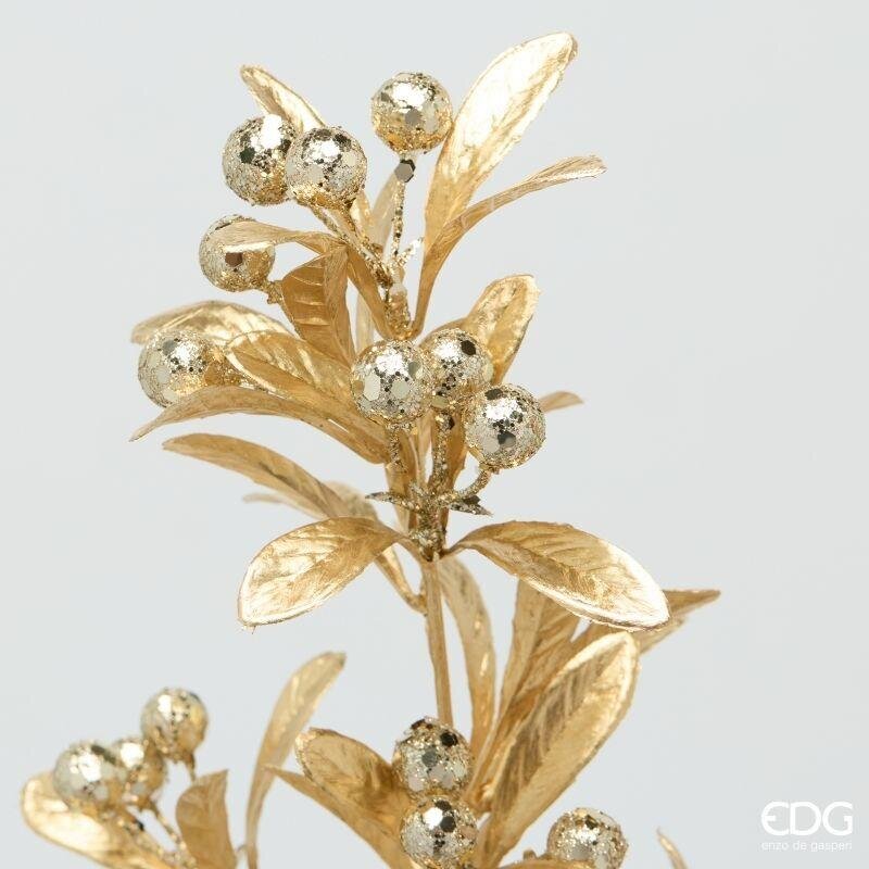 EDG Enzo De Gasperi Ramo Bacche con Foglie Red Gold H75 cm – 1 Pezzo Assortito Décoration de Noël