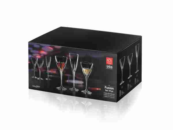 Fusion - 3 - Lot de 6 verres à vin en verre 