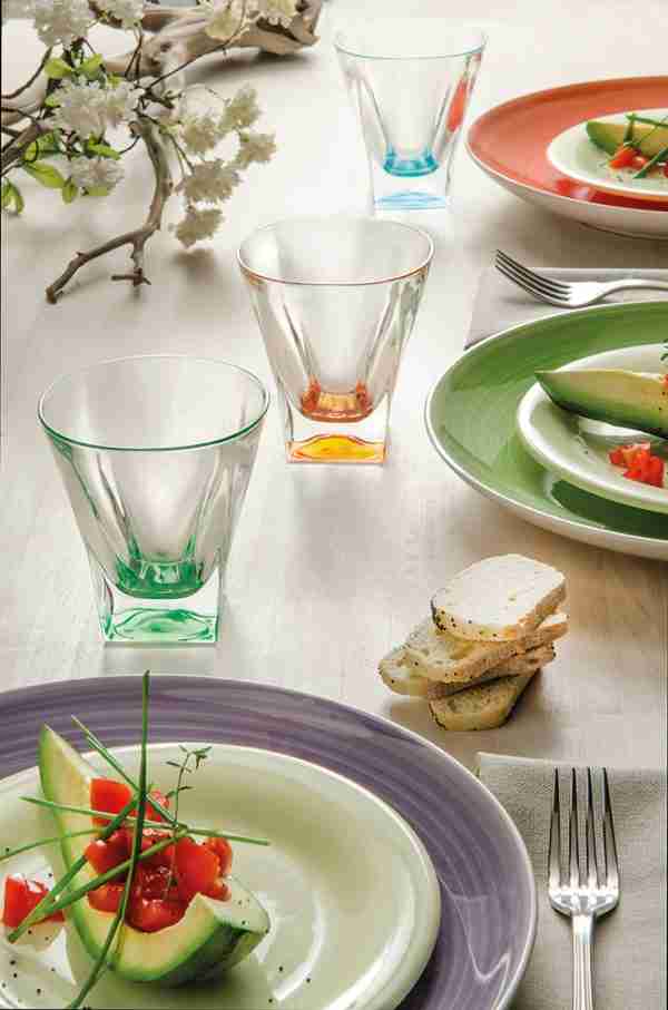 Ensemble Fusion de 6 verres à flûtes colorés 