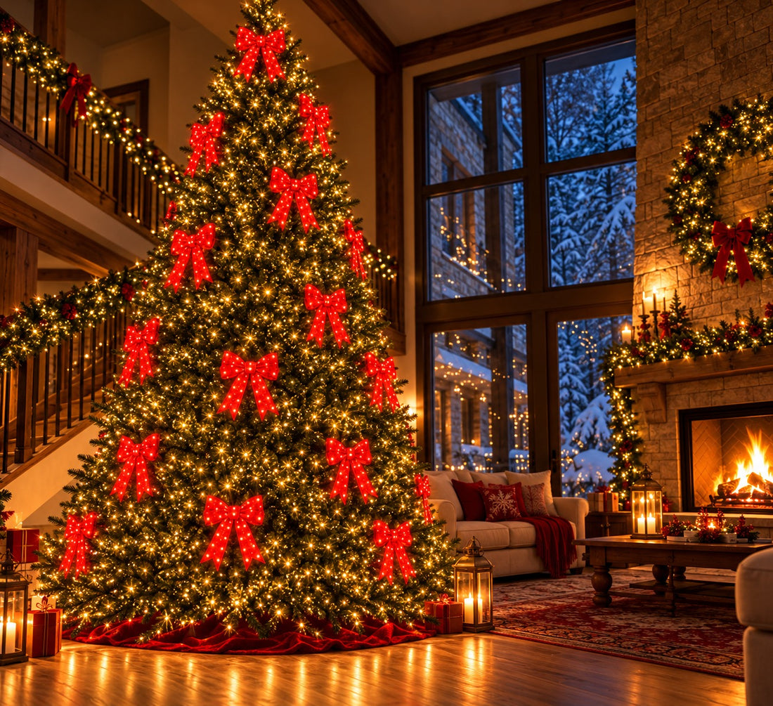 Bonturi Casa Fiocco Rosso Led Natale 50 cm 84 LED IP 44
