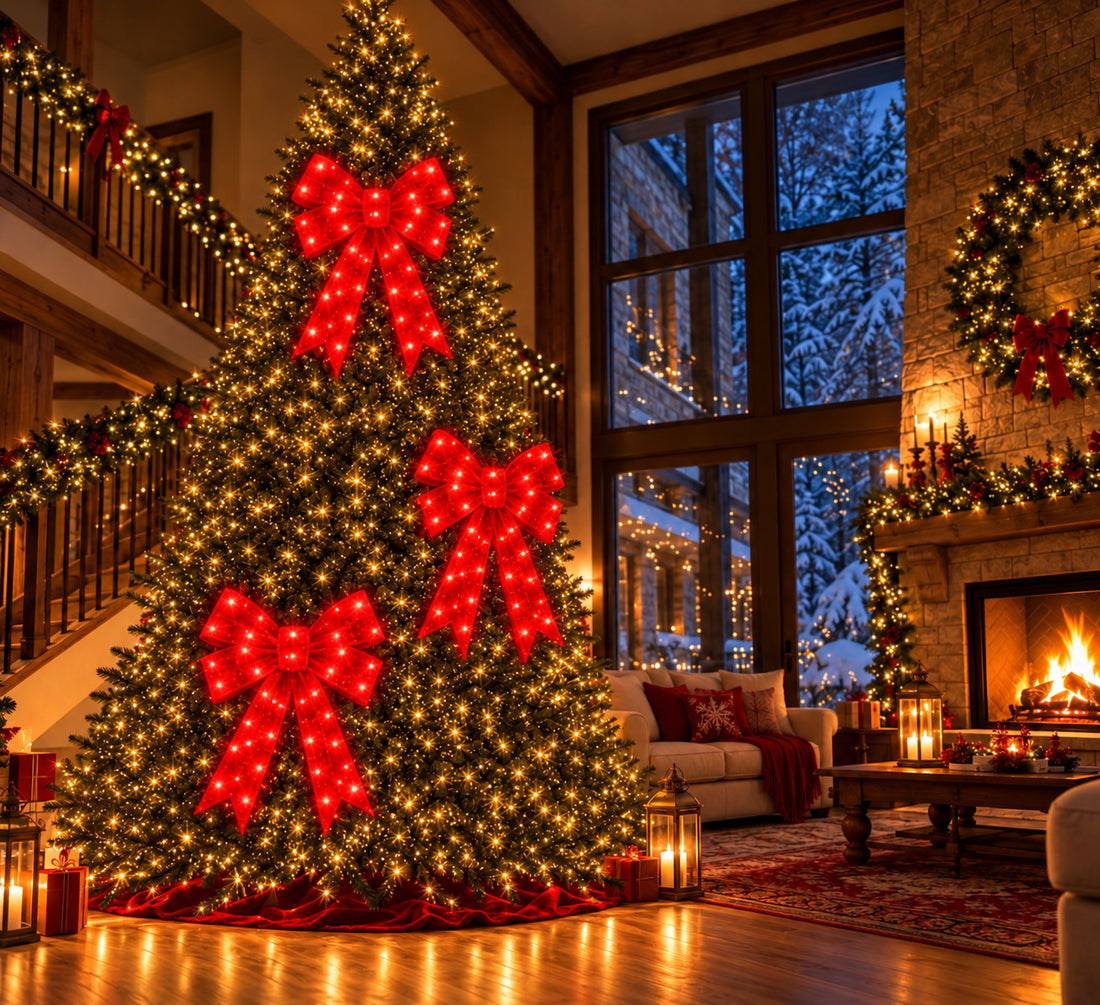 Bonturi Casa Fiocco Rosso Led Natale 76 cm  112 LED Ip 44