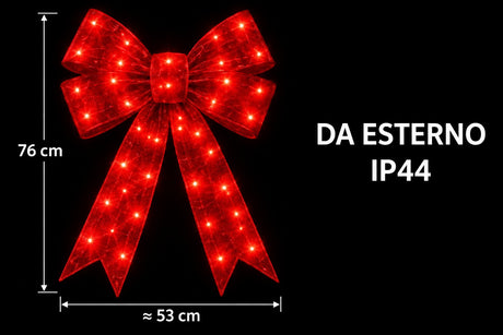 Bonturi Casa Fiocco Rosso Led Natale 76 cm  112 LED Ip 44