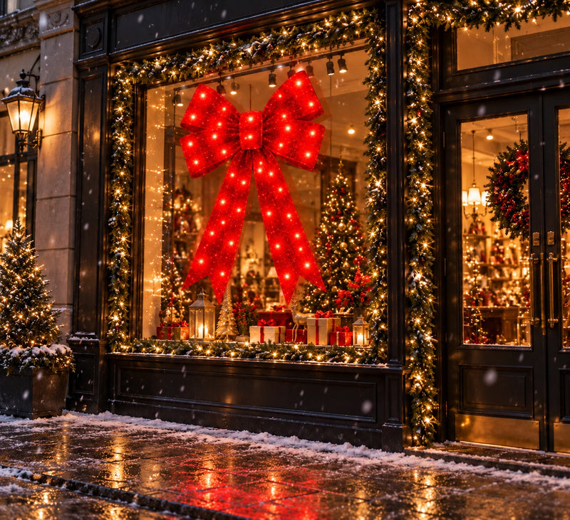 Bonturi Casa Fiocco Rosso Led Natale 160cm 216 LED IP 44