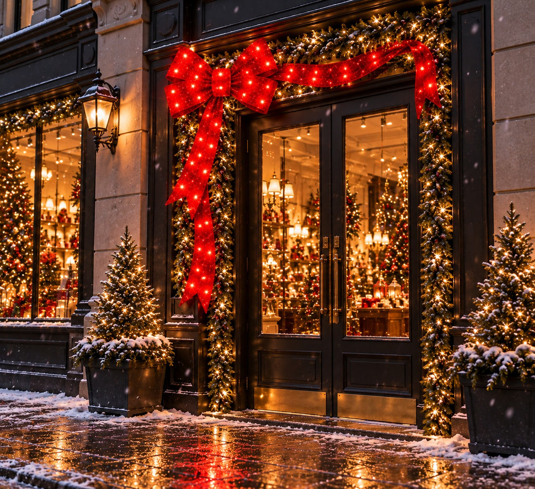 Bonturi Casa Fiocco Rosso Led Natale 160cm 216 LED IP 44
