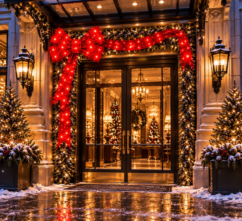 Bonturi Casa Fiocco Rosso Led Natale 210cm 368 LED IP 44