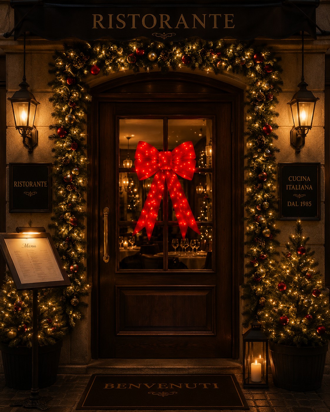 Bonturi Casa LIGHT BOW RED di Natale 120cm  168 LED