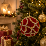 Boule de décoration de Noël EDG Enzo De Gasperi Decogemme D 12 cm Rouge Or 1 pièce