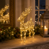 EDG Enzo De Gasperi Décoration Renne de Noël LED tressé 40 micro-LED H 37 cm L 25 cm P 12 cm IP20 Or