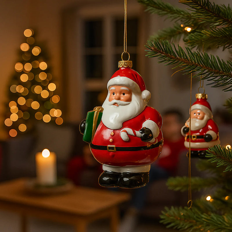 Décoration Noël Père Noël EDG Enzo De Gasperi H 12 Cm L 9 Cm P 7,5 Cm Blanc Rouge