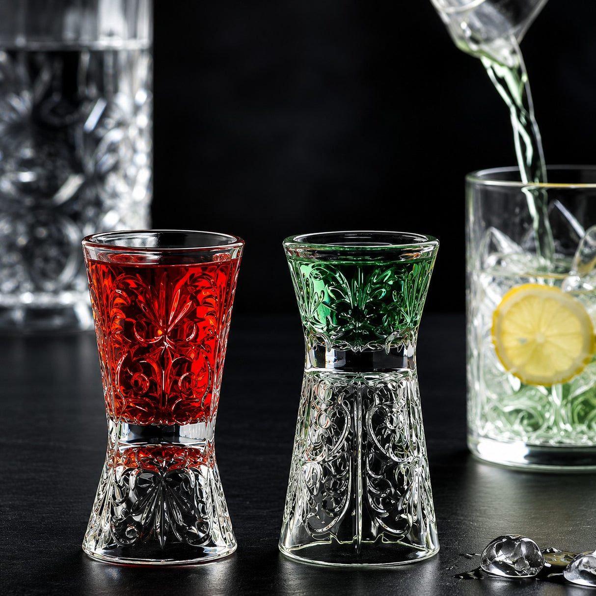 RCR Cristalleria Italiana Tattoo - Lot de 6 verres à liqueur ou doseurs en verre
